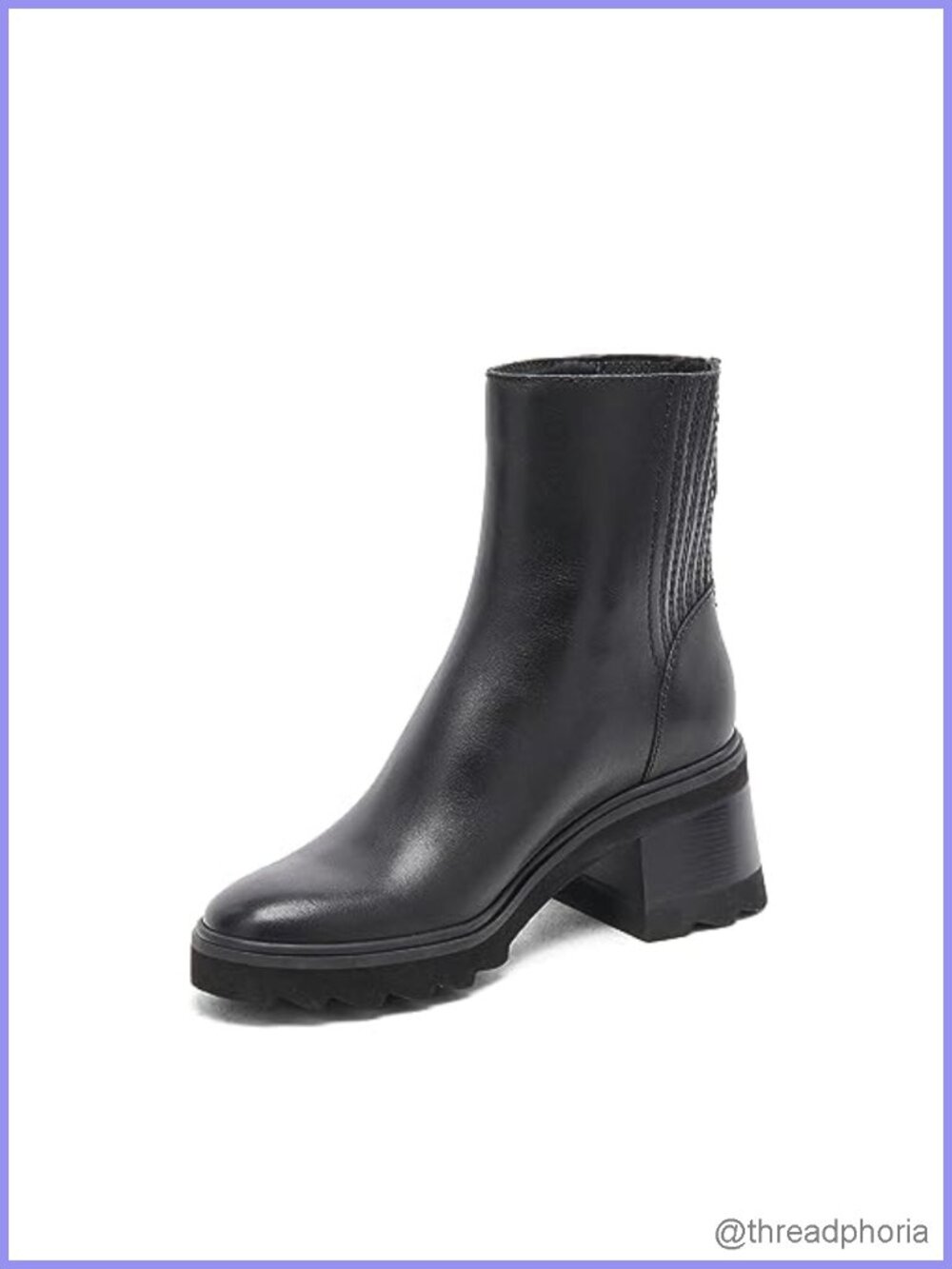 Water Resistant Suede Chelsea Ankle Bootie Platform Heel